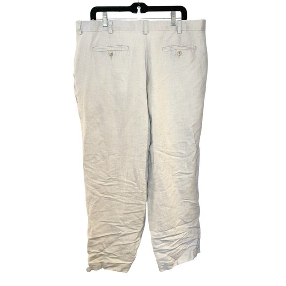 Cubavera Men's Pants Linen Blend Flat Front Beige Old Money Size 38 x 26 - Picture 2 of 5